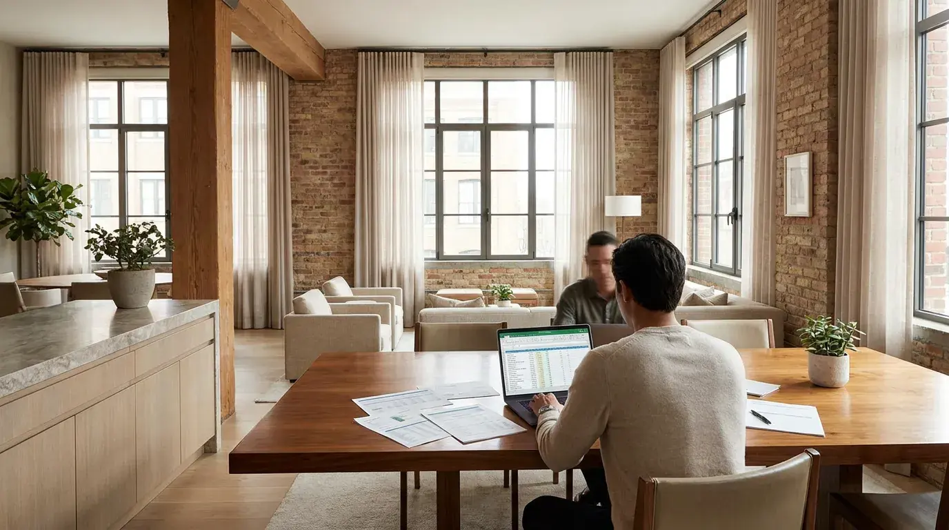 South Jersey homeowner at kitchen table reviewing documents to sell my house fast for market value