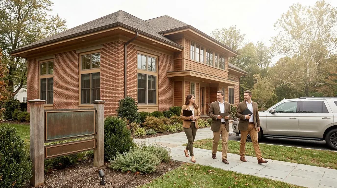 Elite Home Buyers team member at a Cinnaminson NJ property for a cash offer walkthrough