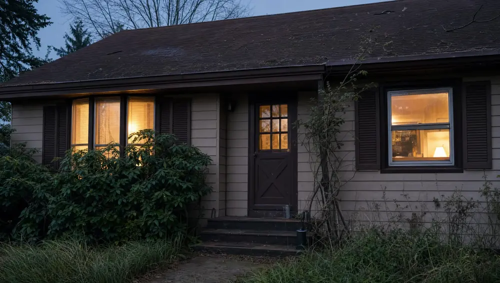Executor reviewing NJ inheritance tax documents next to a for-sale sign on an inherited New Jersey home