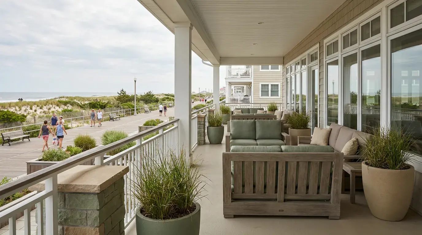 Ocean City NJ barrier island street with shore homes available for fast cash home sale