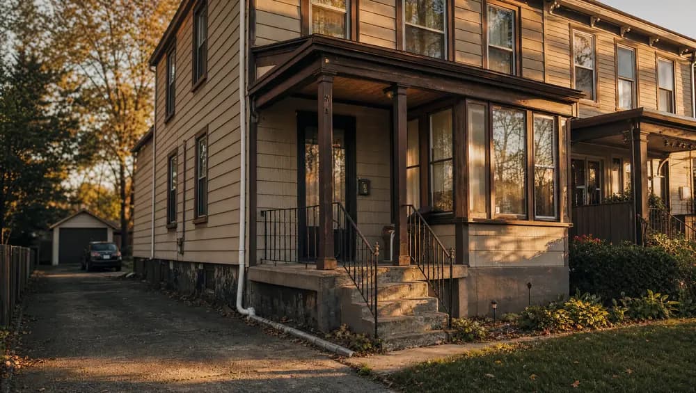 Cash home buyers evaluating a rural Salem County NJ property with farmland in the background.