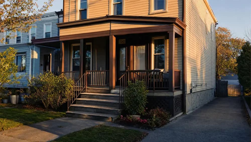 Historic row homes in Penns Grove Salem County NJ representing the older housing stock cash buyers purchase.