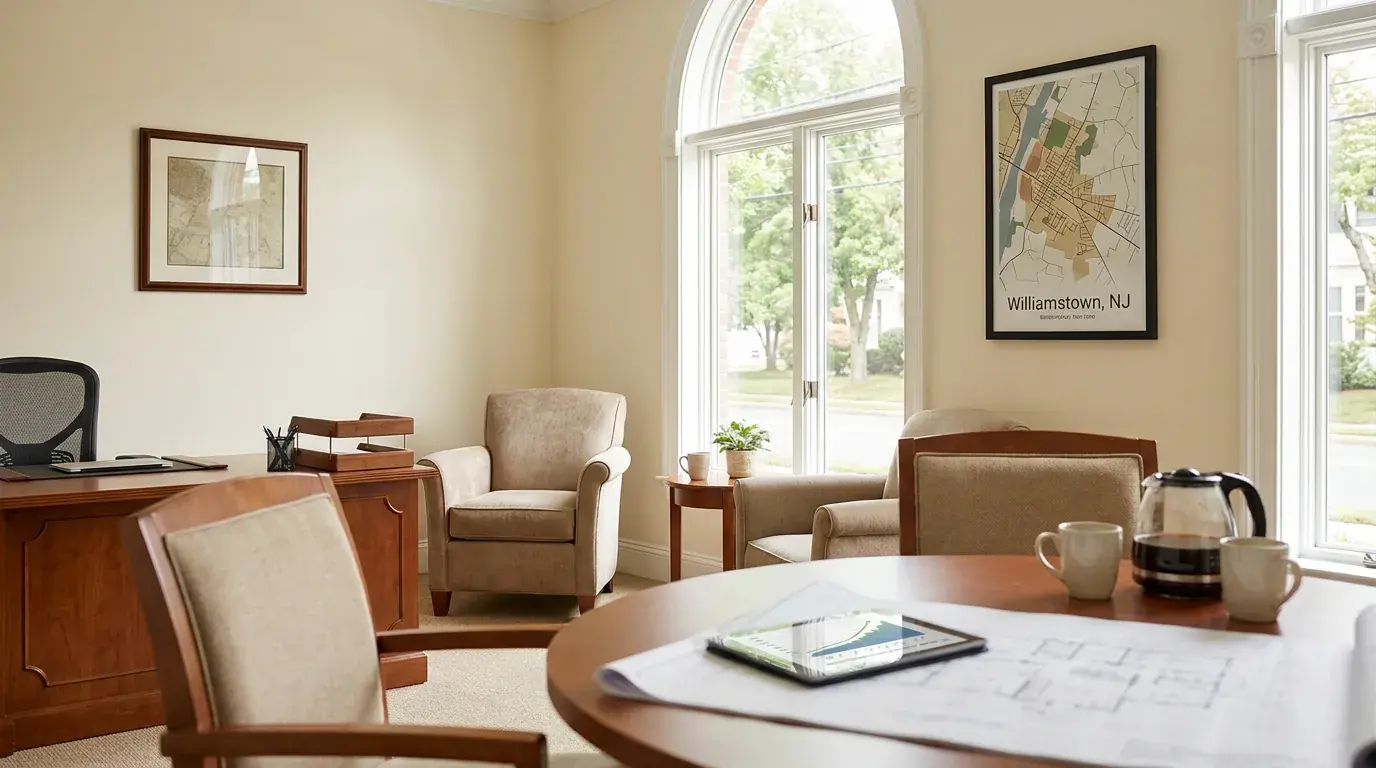 Cash home buyer reviewing a fast home sale offer with a Williamstown NJ homeowner